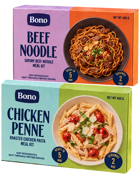 Bono meal kit box packaging design