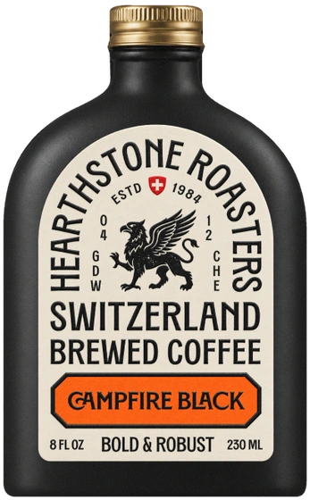 Hearthstone cold brew coffee bottle packaging design